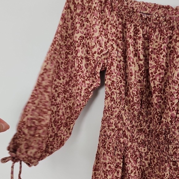 American Eagle Outfitters Pink Ditsy Floral 3/4 Sleeves Dress Sz Small Y2K 90s - Picture 4 of 11